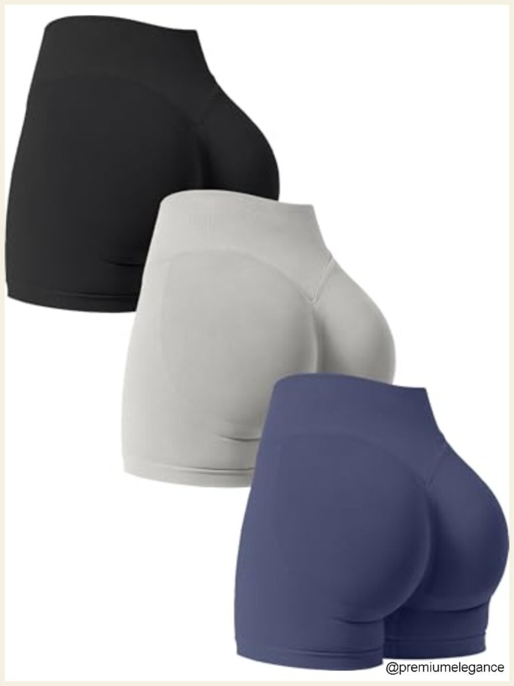 Women's Seamless Scrunch Booty Shorts 3 Pack High Waisted Biker Yoga Gym